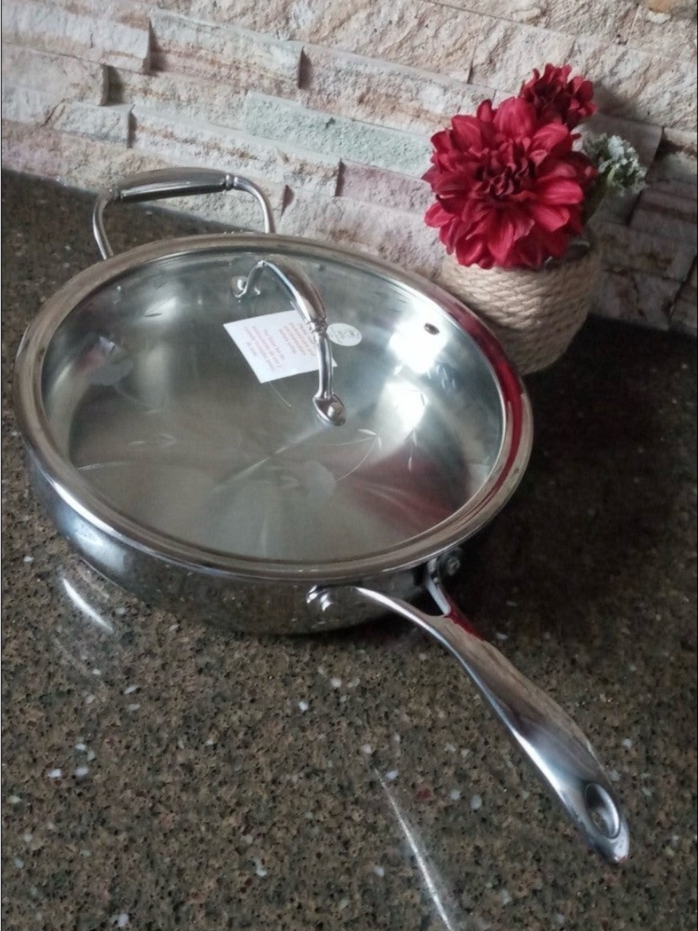 Princess House Stainless Steel Sauté Pan with Glass Lid - Silver